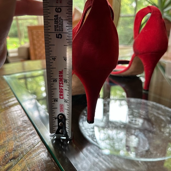 Authentic Celine Heels 39 Red Suede - Picture 7 of 10